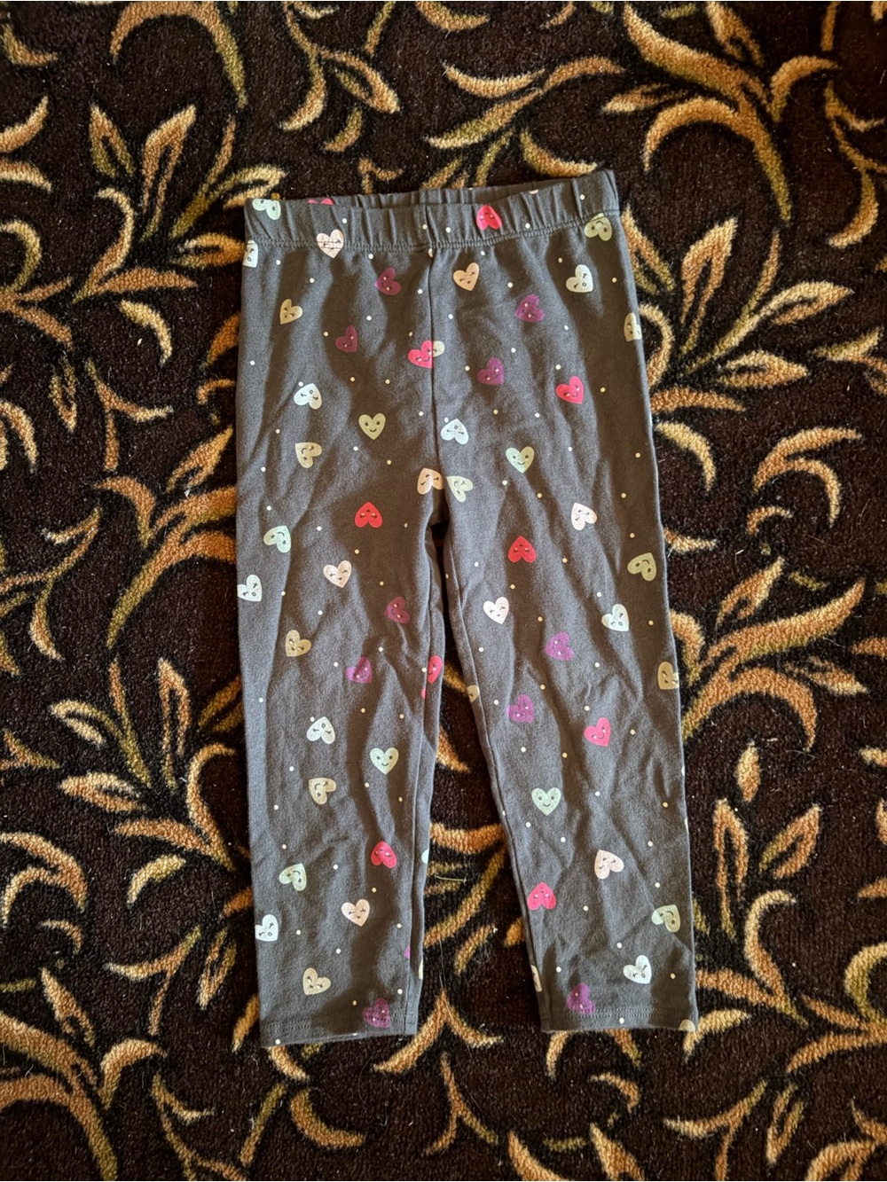 George Gray Heart-Print Kids Leggings with Multicolor Hearts